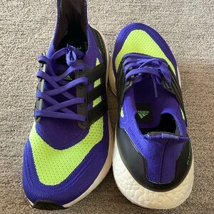 NEVER WORN-Adidas UltraBoost 21 Sonic Ink Screaming GreenS23873 Running Sneakers